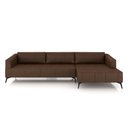 Ver imagem 7 de Sofá Bipartido Sala de Estar Kiara 292cm Chaise Direito Pés de Ferro Couro Caramelo Manchado G52 - G