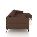 Ver imagem 5 de Sofá Bipartido Sala de Estar Kiara 292cm Chaise Direito Pés de Ferro Couro Caramelo Manchado G52 - G