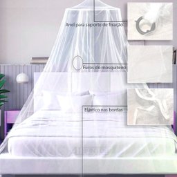 Mosquiteiro Branco para Cama Queen com Elástico - 2