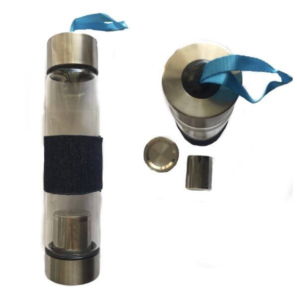 Garrafa De Vidro Com Infusor De Inox - 1