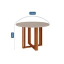 Ver imagem 2 de Mesa P/ Cozinha Flora C/ Tampo Madeirado C/ Vidro 109x109cm Nature/off White - Cimol