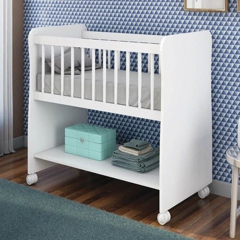 Mini Berço Moisés Rubi Peternella Branco com Colchão