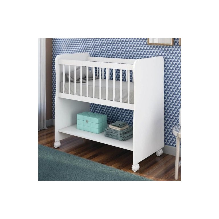 Mini Berço Moisés Rubi Peternella Branco com Colchão