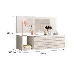 Penteadeira Joy Branca com Espelho - Peternella - 3