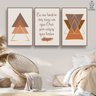 CONJUNTO KIT 3 QUADROS DECORATIVOS QUARTO SALA BOHO TERRA COTA GRANDE - 1