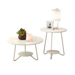 Conjunto Mesa de Centro e Mesa de Apoio Lateral Liz 