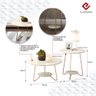 Conjunto Mesa de Centro e Mesa de Apoio Lateral Liz  - 2