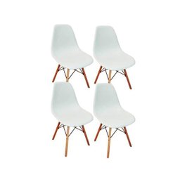 Kit 4 Cadeiras Eiffel Sala Escritório Charles Eames Branco - G4 Magazine - 1
