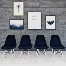 Kit 4 Cadeiras Eiffel Sala Escritório Charles Eames Preto - G4 Magazine - 2 Kit 4 Cadeiras Eiffel Sala Escritório Charles Eames Preto - G4 Magazine - 2