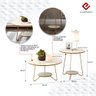 Conjunto Mesa de Centro e Lateral Liz Off White / Freijó - 3