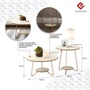 Ver imagem 3 de Conjunto Mesa de Centro e Lateral Liz Off White / Freijó