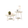 Conjunto Mesa de Centro e Lateral Liz Off White / Freijó - 1