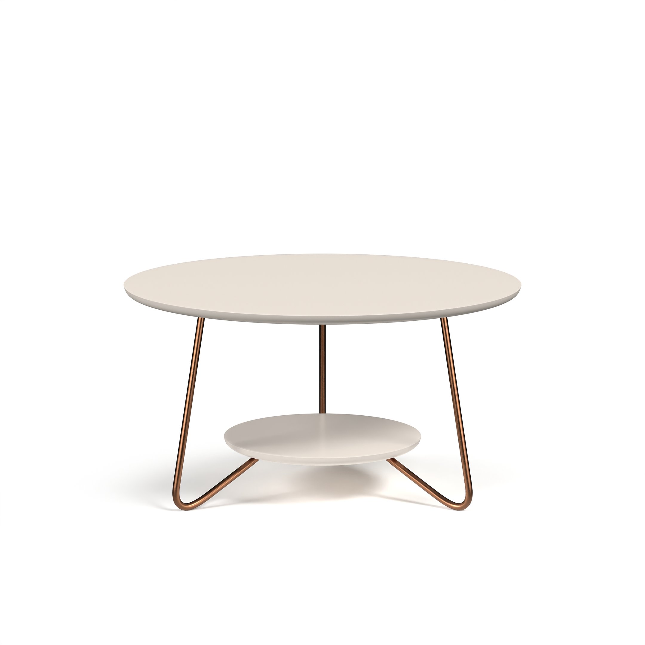 Conjunto Mesa de Centro e Lateral Liz Off White / Freijó - 5