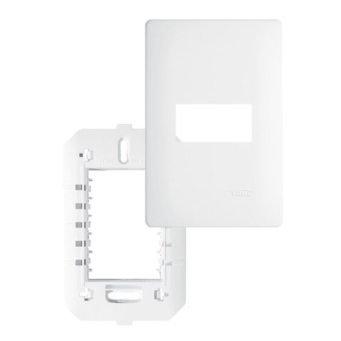 Placa com Suporte Fame Habitat 4x2 para Módulo Horizontal Branco