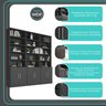 Estante De Livros 6 Portas 12 Prateleiras Grand Reggia Preto - Moville - 2