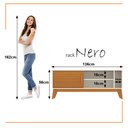 Ver imagem 3 de Rack para Tv até 55 Polegadas 1 Porta com Puxador em Madeira Maciça Nero 136cm Retrô