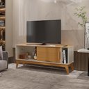 Ver mais imagens de Rack para Tv até 55 Polegadas 1 Porta com Puxador em Madeira Maciça Nero 136cm Retrô