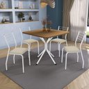 Ver imagem 1 de Conjunto de Mesa Completo com 4 Cadeiras Estofadas Cmc1010br Kappesberg Crome