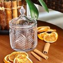 Ver imagem 2 de Kit 2 Potiches de Cristal com Tampa 10x15cm Bomboniere Balei