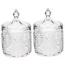 Ver imagem 1 de Kit 2 Potiches de Cristal com Tampa 10x15cm Bomboniere Balei