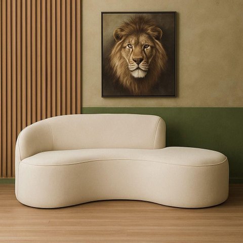 Sofá de Canto Mavie 3 Lugares com Chaise 230cm Off White Sofá Home