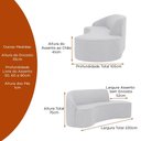 Ver imagem 3 de Sofá de Canto Mavie 3 Lugares com Chaise 230cm Off White Sofá Home