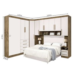 Dormitório Modulado Georgia Jequitibá/off White 1,38m J&A - 3 Dormitório Modulado Georgia Jequitibá/off White 1,38m J&A - 3