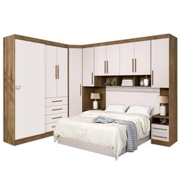 Dormitório Modulado Georgia Jequitibá/off White 1,38m J&A - 1 Dormitório Modulado Georgia Jequitibá/off White 1,38m J&A - 1