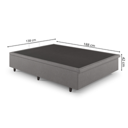 Cama Box Baú Casal 138x188x42cm Courino Linho com Pistão a Gás - 2