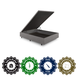 Cama Box Baú Casal 138x188x42cm Courino Linho com Pistão a Gás - 5