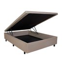 Ver imagem 3 de Base Cama Box Baú Casal 138x188x42cm Courino Linho com Pistão a Gás