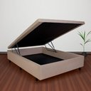 Ver imagem 1 de Base Cama Box Baú Casal 138x188x42cm Courino Linho com Pistão a Gás