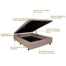 Base Cama Box Baú Casal 138x188x42cm Courino Linho com Pistão a Gás - 4
