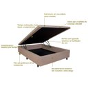 Ver imagem 4 de Base Cama Box Baú Casal 138x188x42cm Courino Linho com Pistão a Gás