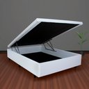 Ver imagem 1 de Cama Box Baú Casal 138x188x42cm Courino Linho com Pistão a Gás