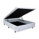 Ver imagem 3 de Cama Box Baú Casal 138x188x42cm Courino Linho com Pistão a Gás