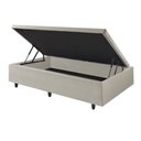 Ver imagem 1 de Cama Box Baú Solteiro 88x188x42cm Courino Linho com Pistão a Gás