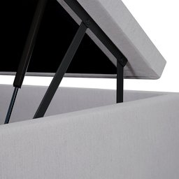 Cama Box Baú Solteiro 88x188x42cm Courino Linho Areia com Pistão a Gás - 3