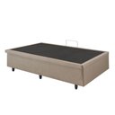 Ver mais imagens de Cama Box Baú Solteiro 88x188x42cm Courino Linho com Pistão a Gás