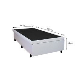 Cama Box Baú Solteiro 88x188x42cm Courino Linho Branco com Pistão a Gás - 5