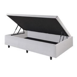 Cama Box Baú Solteiro 88x188x42cm Courino Linho com Pistão a Gás - 3