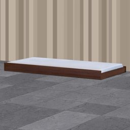 Cama auxiliar solteiro madeira maciça Nemargi Castanho - 1