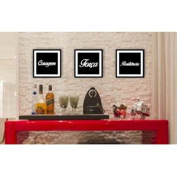 Quadro Placa Decorativa Palavras Motivacionais em Mdf Força Resiliência Coragem - 2