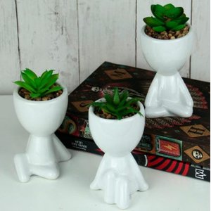 KIT BOB COM SUCULENTA - BRANCO