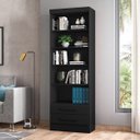 Ver imagem 3 de Kit 3 Estantes Livreiro Multiuso 2 Gavetas e 5 Prateleiras Fancy Q01 Preto Fosco - Mpozenato