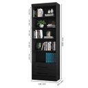 Ver imagem 3 de Kit 3 Estantes Livreiro Multiuso 2 Gavetas e 5 Prateleiras Fancy Q01 Preto Fosco - Mpozenato