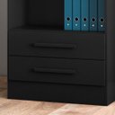 Ver imagem 5 de Kit 3 Estantes Livreiro Multiuso 2 Gavetas e 5 Prateleiras Fancy Q01 Preto Fosco - Mpozenato