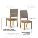 Ver imagem 7 de Conjunto Sala Jantar Mesa Lins 120 cm Canto Reto com Vidro 4 Cadeiras Milla Henn