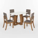 Ver imagem 2 de Conjunto Sala Jantar Mesa Lins 120 cm Canto Reto com Vidro 4 Cadeiras Milla Henn