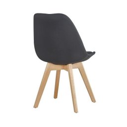 Kit 4 Cadeiras Design Eames Leda Preto/Madeira Travel Max - 5